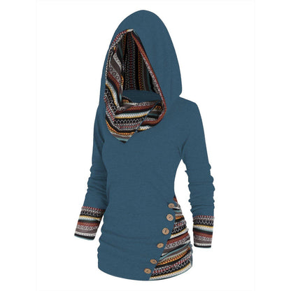 Höstlig damhoodie med tribal-mönster - Tavira
