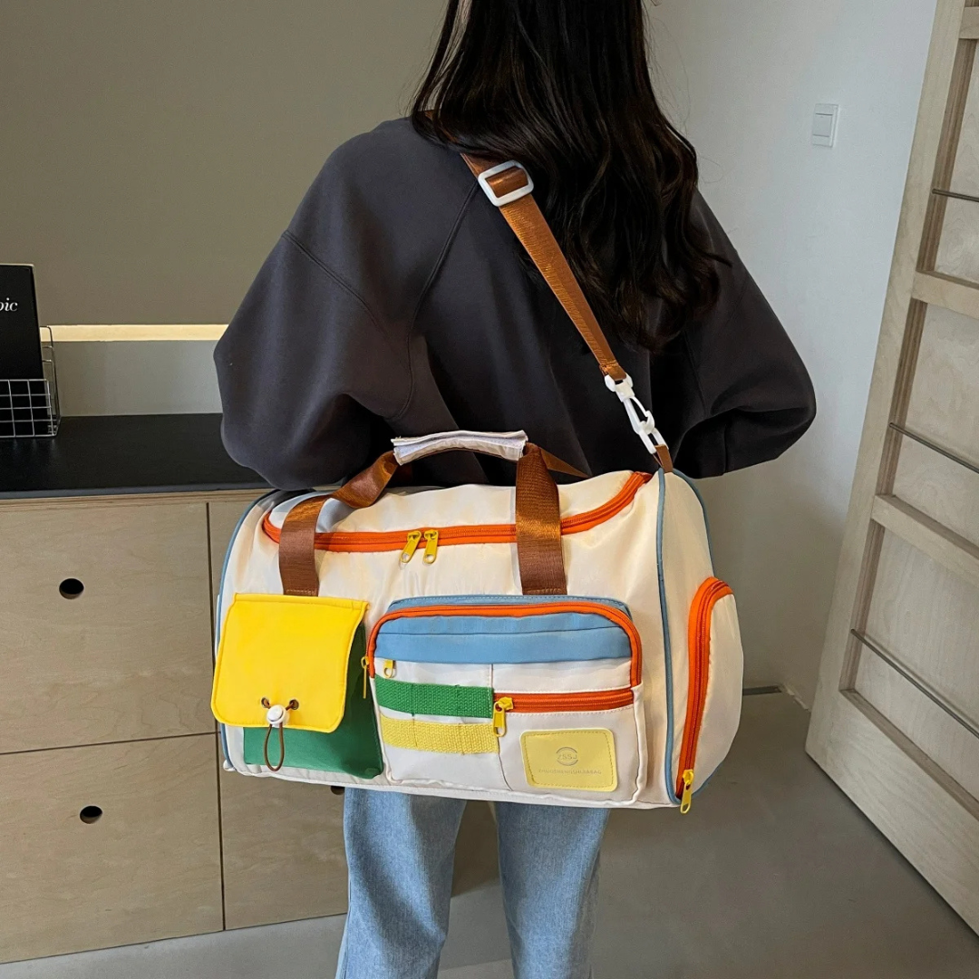 Lättvikts duffelväska med färgblock - FlexaBag
