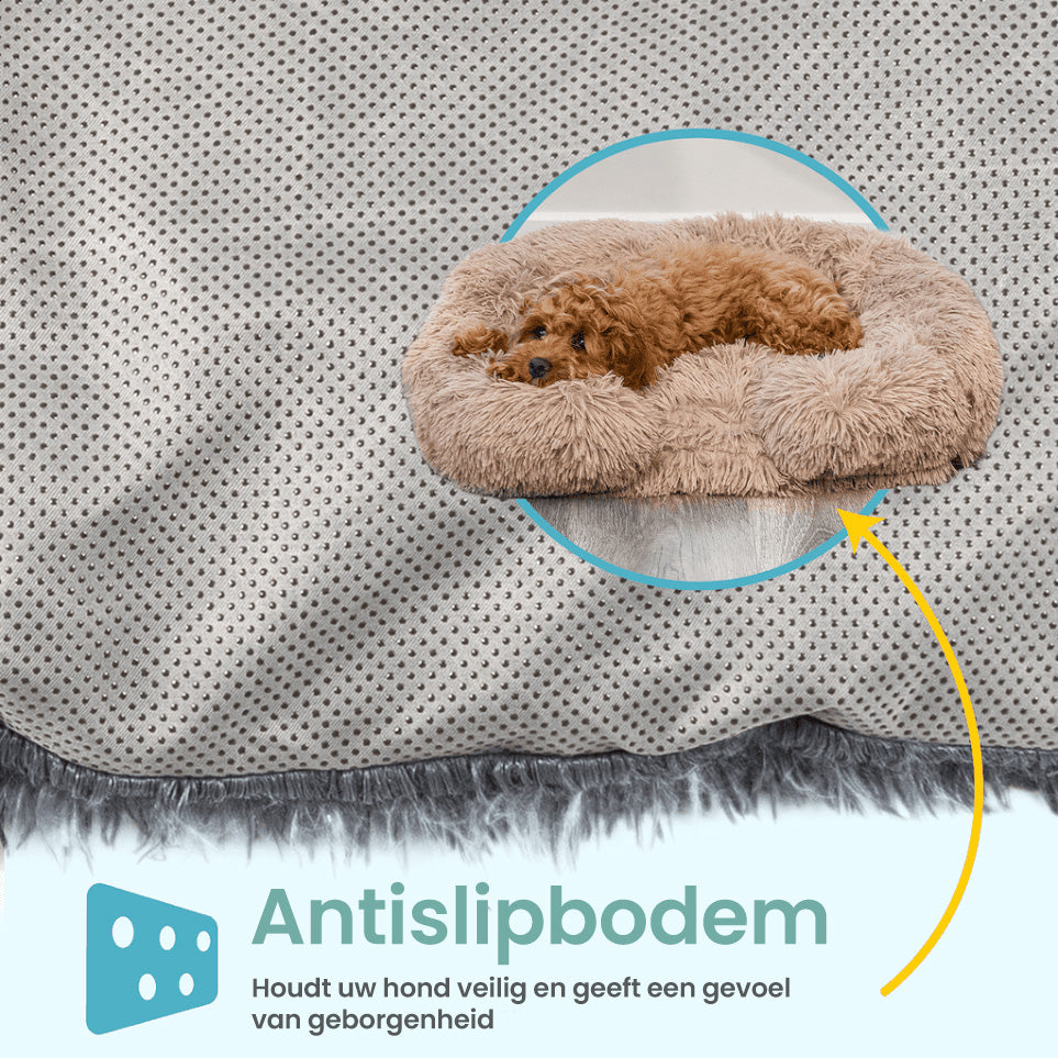 Rutschfester Hundebettbezug, beige, Plüsch, Komfort, Sicherheit, Haustierbedarf.