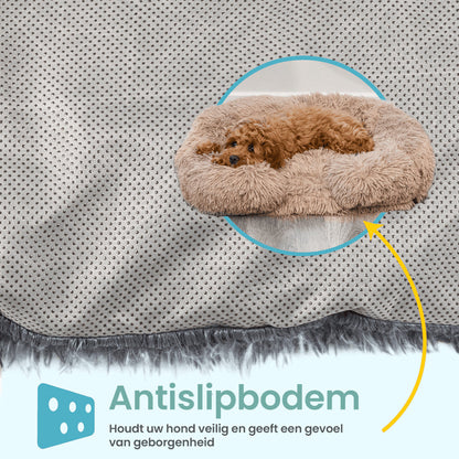 Rutschfester Hundebettbezug, beige, Plüsch, Komfort, Sicherheit, Haustierbedarf.