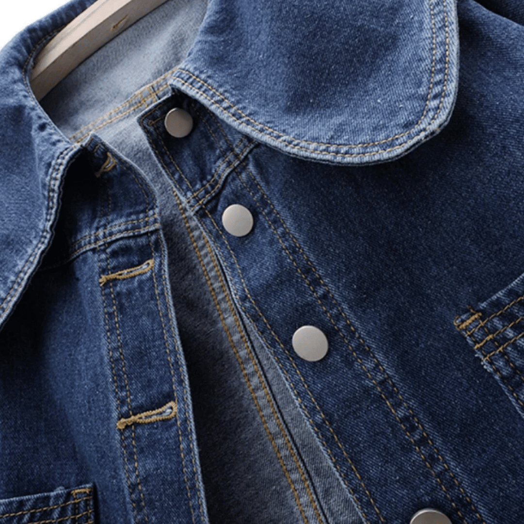 Kvinnojacka i denim med sjömanskrage – Höstunderverk Giovanna