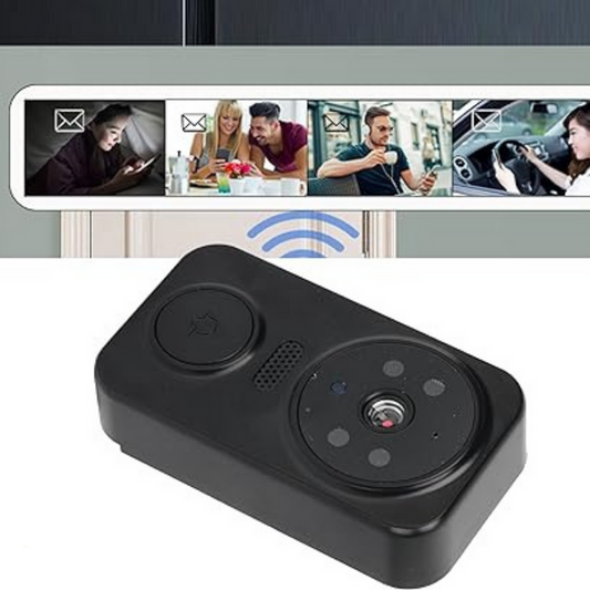 Svart smart Wi‑Fi dörrklocka med kamera – Noctiq
