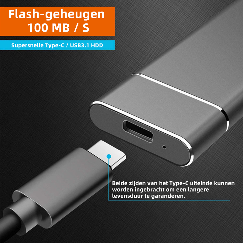 Superschnelles USB-C-Flashlaufwerk, 100 MB/s, grau, für Datenübertragung und Speichererweiterung.