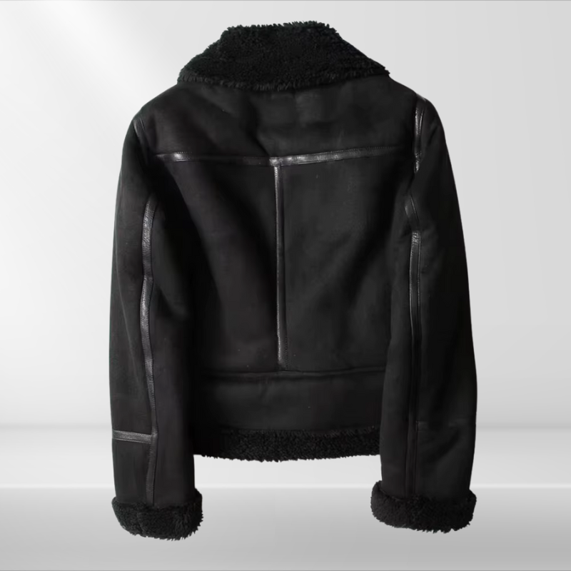 Dam Sherpa-bomberjacka i fleece med dragkedja – Amira