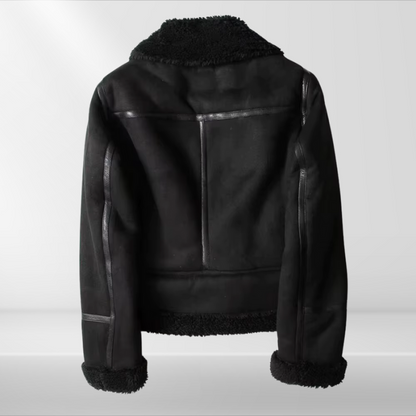 Dam Sherpa-bomberjacka i fleece med dragkedja – Amira