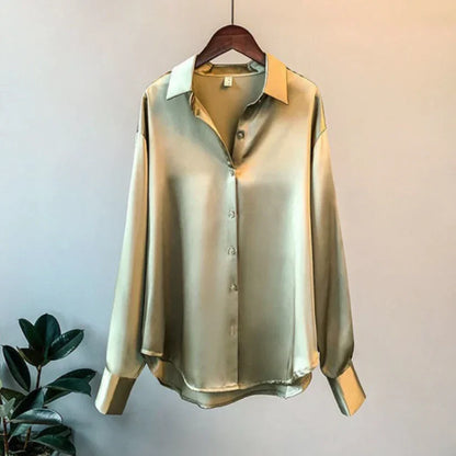 Stilfull satinblus för damer - Elina