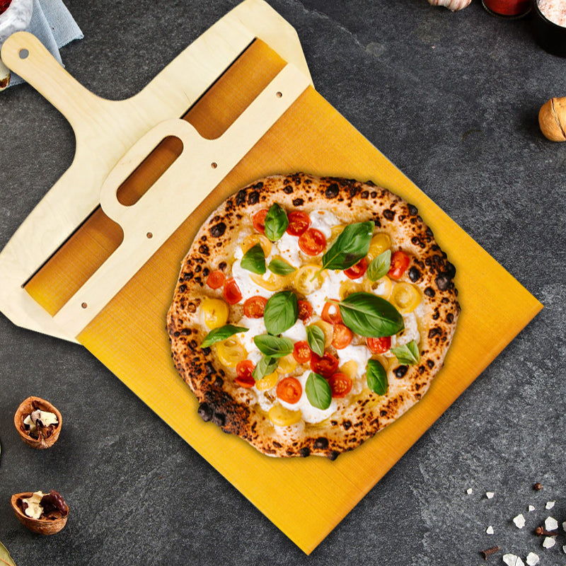 Avtagbar pizzaspade i björk med glidmekanism – Fornello