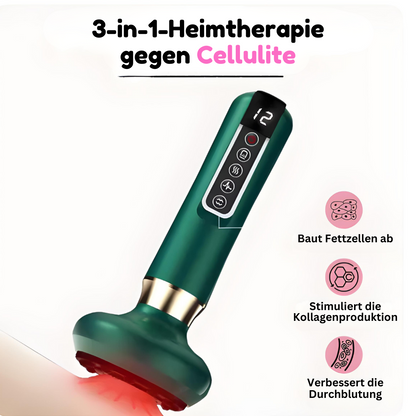 Grünes Anti-Cellulite-Massagegerät, 3-in-1-Heimtherapie, Fettabbau, Kollagen, Durchblutung.