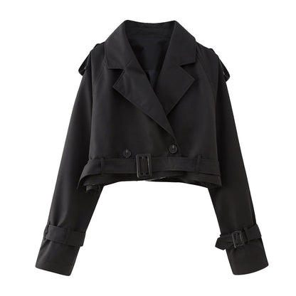 Hösttrendigt kort damtrenchcoat med bälte – Amelie