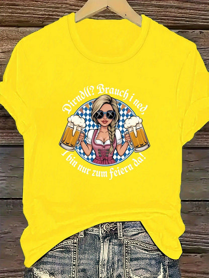 Damer Plus Size kortärmad t-shirt – Liesl Oktoberfest 2026
