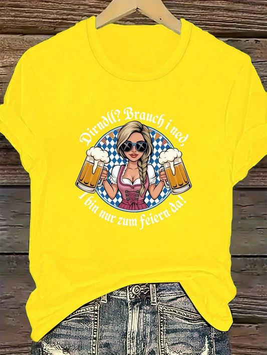 Damer Plus Size kortärmad t-shirt – Liesl Oktoberfest 2026