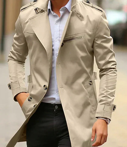 Höstlig klassisk herrtrenchcoat – Fabrizio