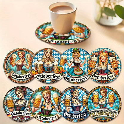 Set med träunderlägg (2×8 stycken) – BierMädchen Oktoberfest 2026