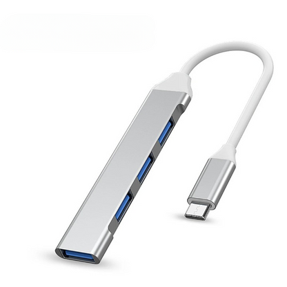 4-Port USB 3.0 & 2.0 Multiport Hub with Type-C Adapter – Buy 1, Get 1 Free-Type-C Silver-State of Style