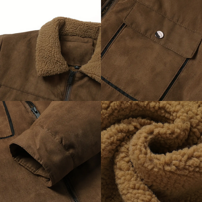 Herrarnas outdoorjacka fodrad med teddyfleece och slagkrage – Corvin