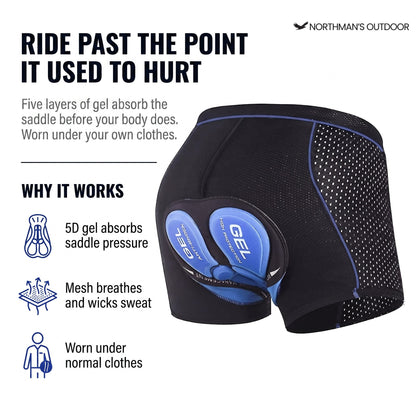 Padded Cycling Underwear – 5D Gel Cushion – Unisex 2