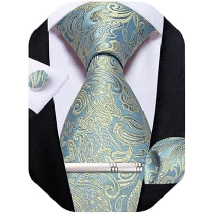 Men's Paisley Formal Tie Set - Refined Wedding & Event Accessories 65