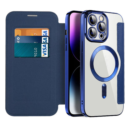 Läder Flip-fodral med magnetadsorption och RFID-skydd – Valtrix (1+1 GRATIS)
