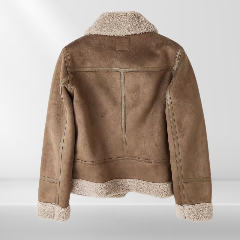 Dam Sherpa-bomberjacka i fleece med dragkedja – Amira