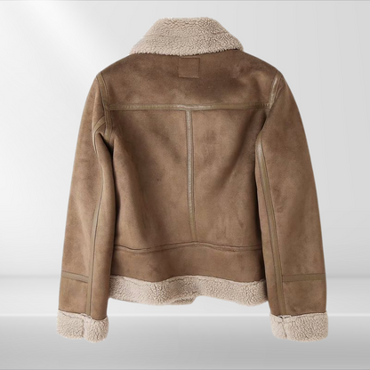 Dam Sherpa-bomberjacka i fleece med dragkedja – Amira