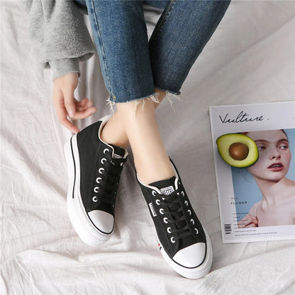 Snygga damsneakers i canvas med platåsula - Leonie
