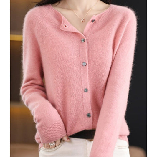 Damer rundhalscardigan – Amalia Höstmagisk