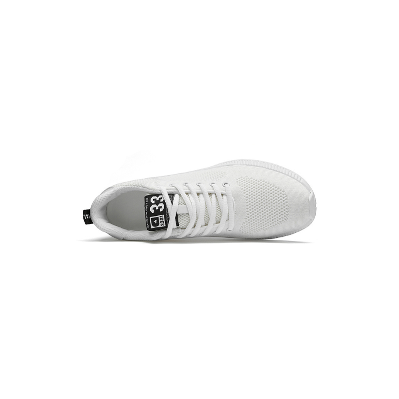 Weiße Sneaker aus Mesh, atmungsaktiv, sportlich, ideal für Freizeit und Sport, Größe 33.