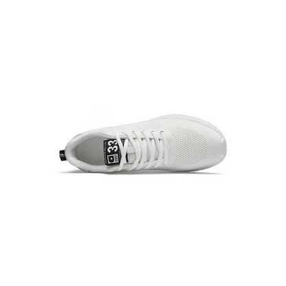 Weiße Sneaker aus Mesh, atmungsaktiv, sportlich, ideal für Freizeit und Sport, Größe 33.