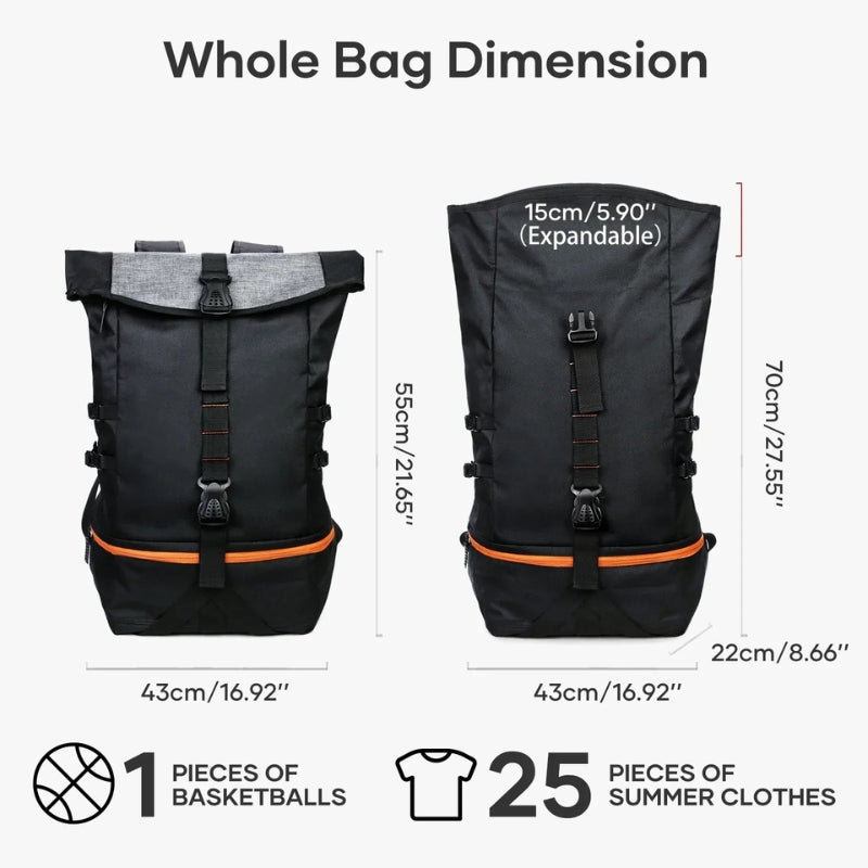 Multifunktionell 35L Ryggsäck för Sport & Resor – SportsPro
