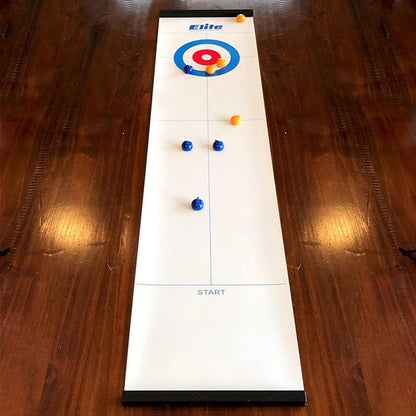 Mini-bordcurlingspel för hemmet med glidstenar och magnetstänger