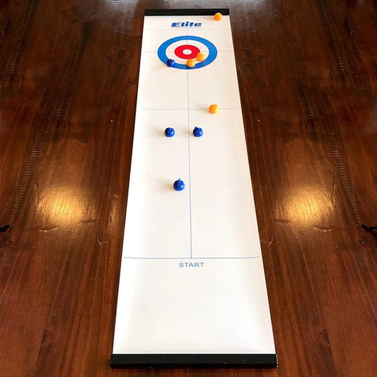 Mini-bordcurlingspel för hemmet med glidstenar och magnetstänger