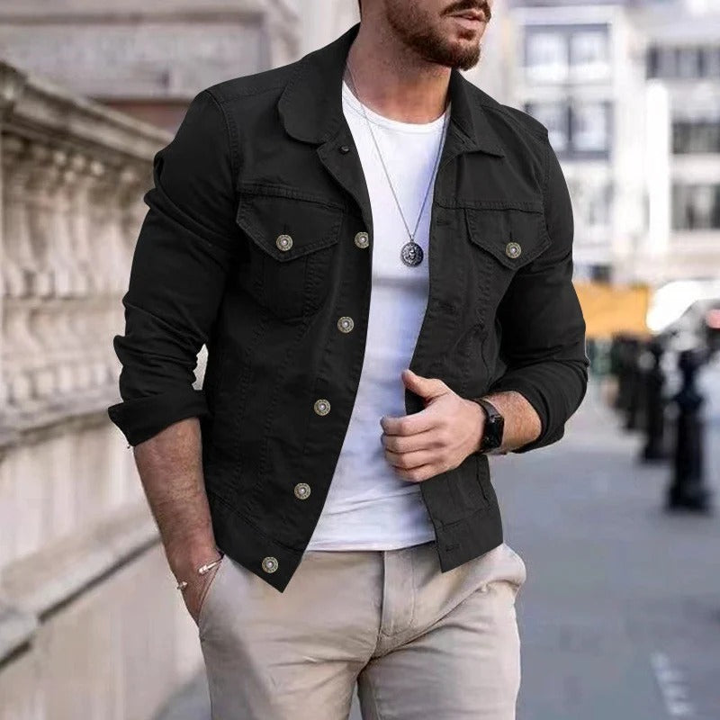Herr denimjacka med slim fit-passform – Milano
