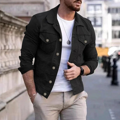 Herr denimjacka med slim fit-passform – Milano