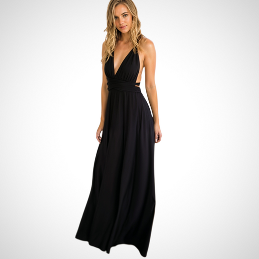 Elegant omlottmaxiklänning med feminin passform – Celine
