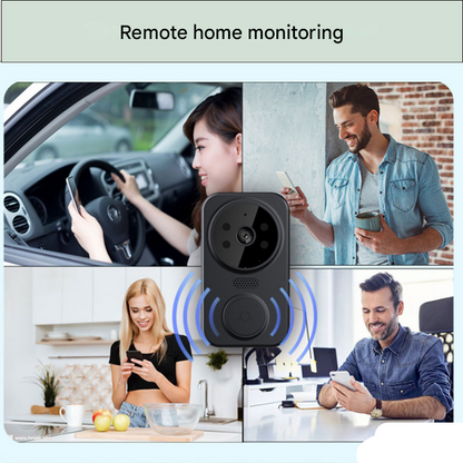 Svart smart Wi‑Fi dörrklocka med kamera – Noctiq