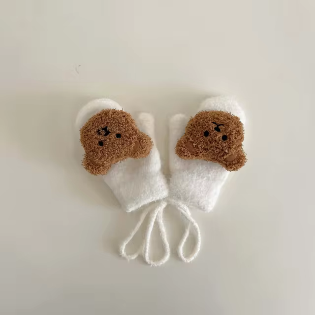 Barnens vinterhandskar med björnmotiv – TinyBear-handskar