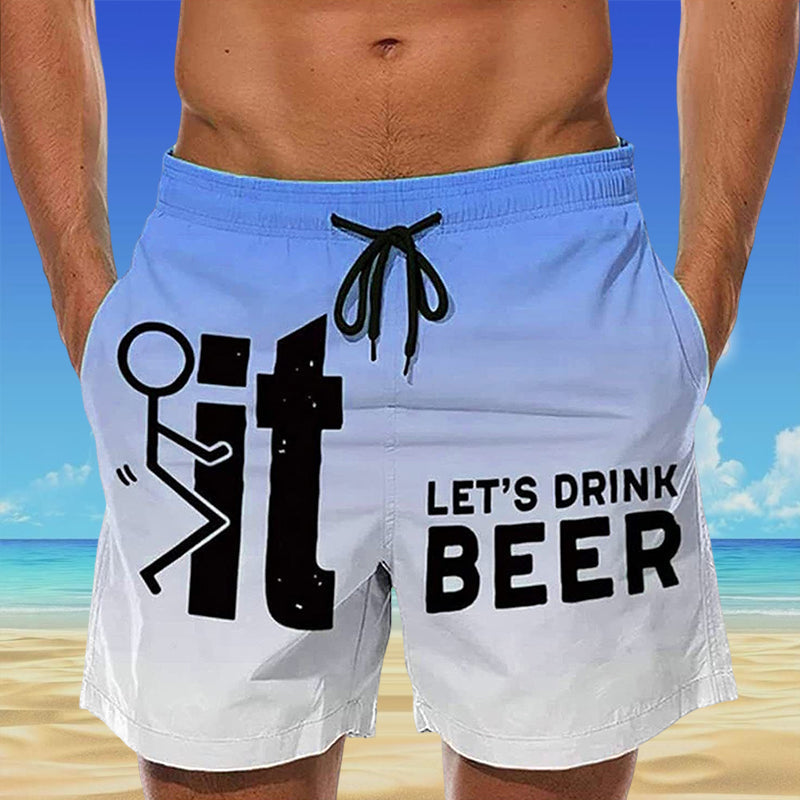 Hawaiishorts för herr med elastisk midja – Fabio