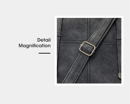 Graue Ledertasche Detailansicht mit Metallschnalle, stilvolles Accessoire für Damen.