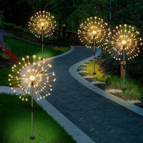 Vattentät solträdgårdslampa med fyrverkerieffekt – SparkGlow