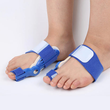 Blauer Hallux Valgus Korrektor für Zehen, orthopädische Schiene, Fußpflege, verstellbar.