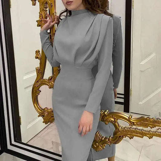 Bodycon midi-klänning med polokrage - Valeria