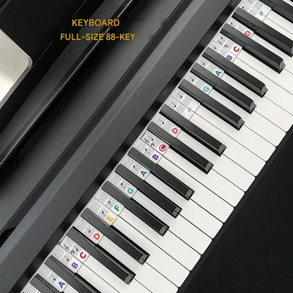 Avtagbara notetiketter i silikon för 88-tangenters pianon och keyboards