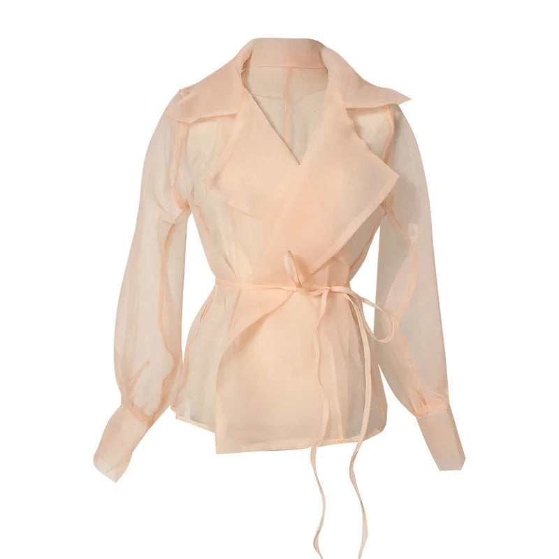 Tvådelad chiffonghöstoutfit med bälte och kjol – Maurelle