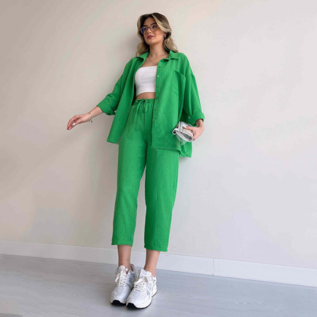 Lätt damlinne-set – Camille Höstkollektion