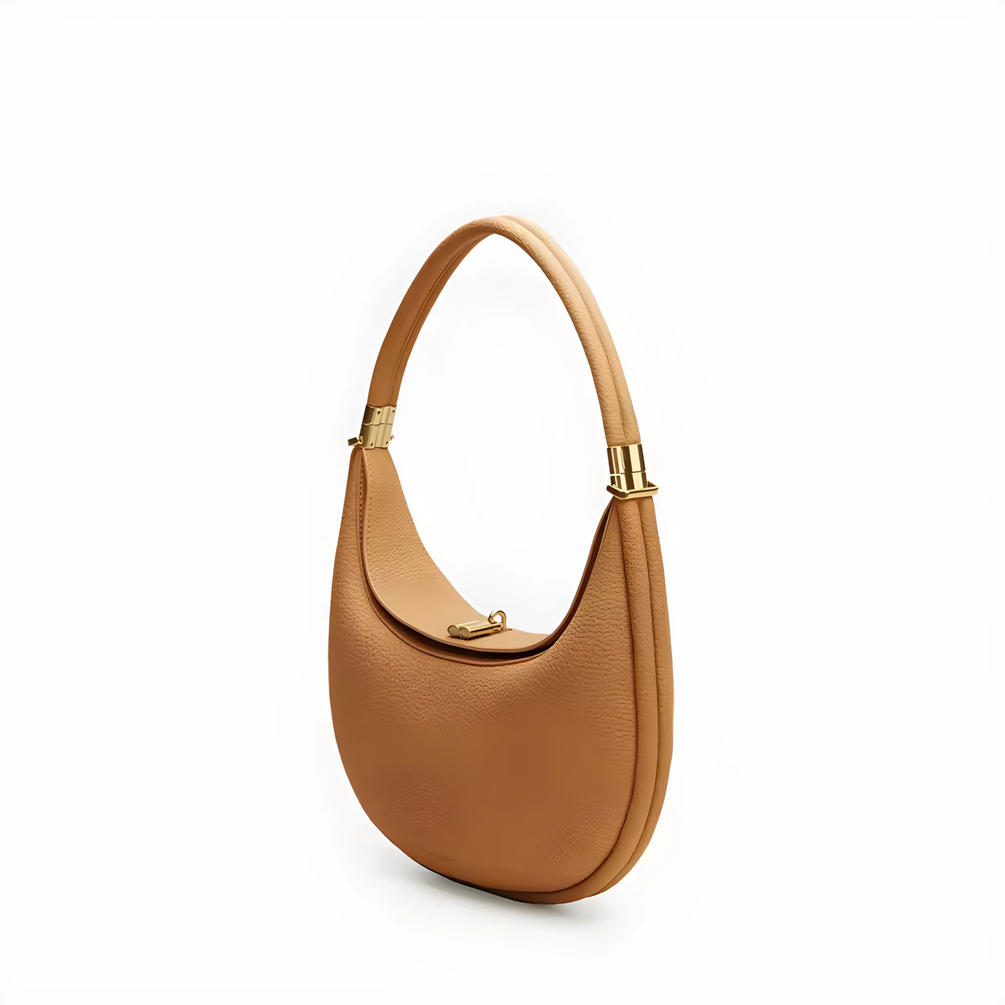 Braune Lederhandtasche, 4-in-1 Design, elegante Goldakzente, vielseitig und hochwertig.