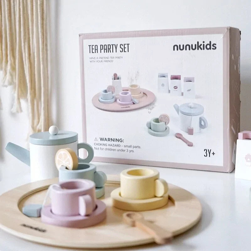 Kreativt träleksaksset för barns rollspel och lärorik lek