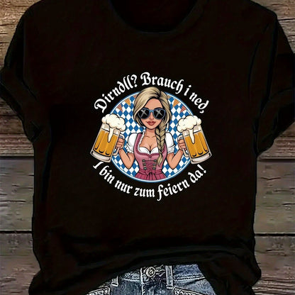 Damer Plus Size kortärmad t-shirt – Liesl Oktoberfest 2026