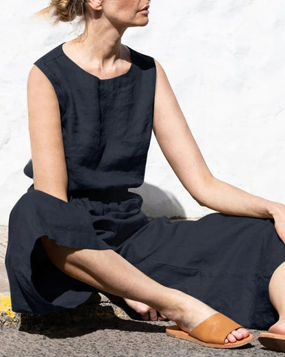 Ärmlös jumpsuit med vida ben – Aurelia