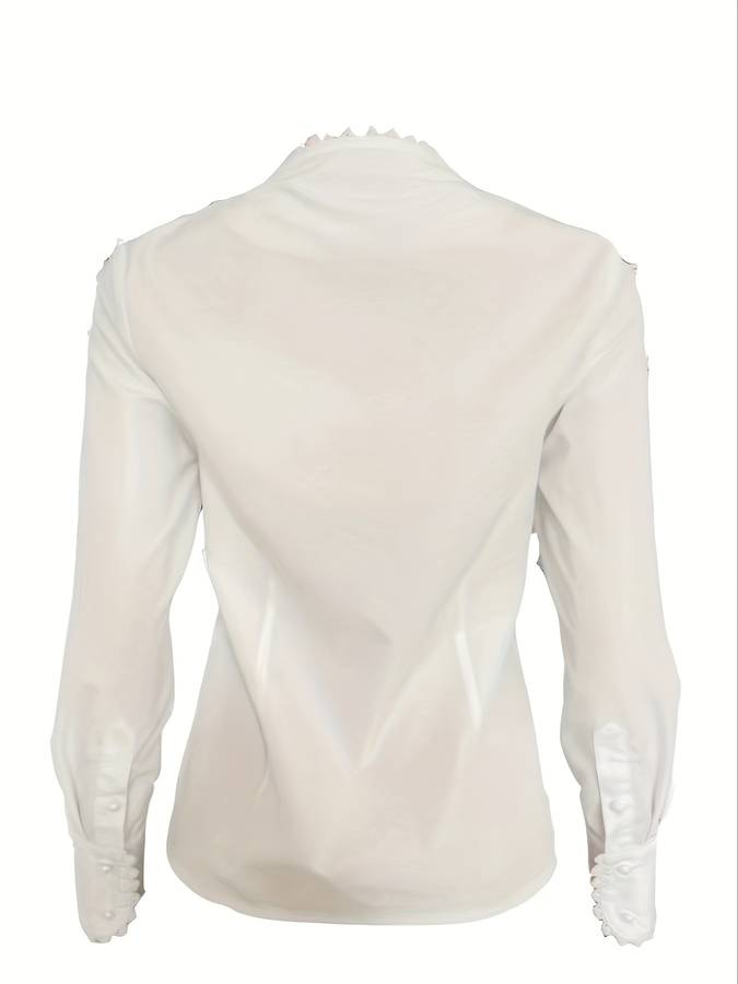 Chic vit damblus med gyllene knappar – Isalie