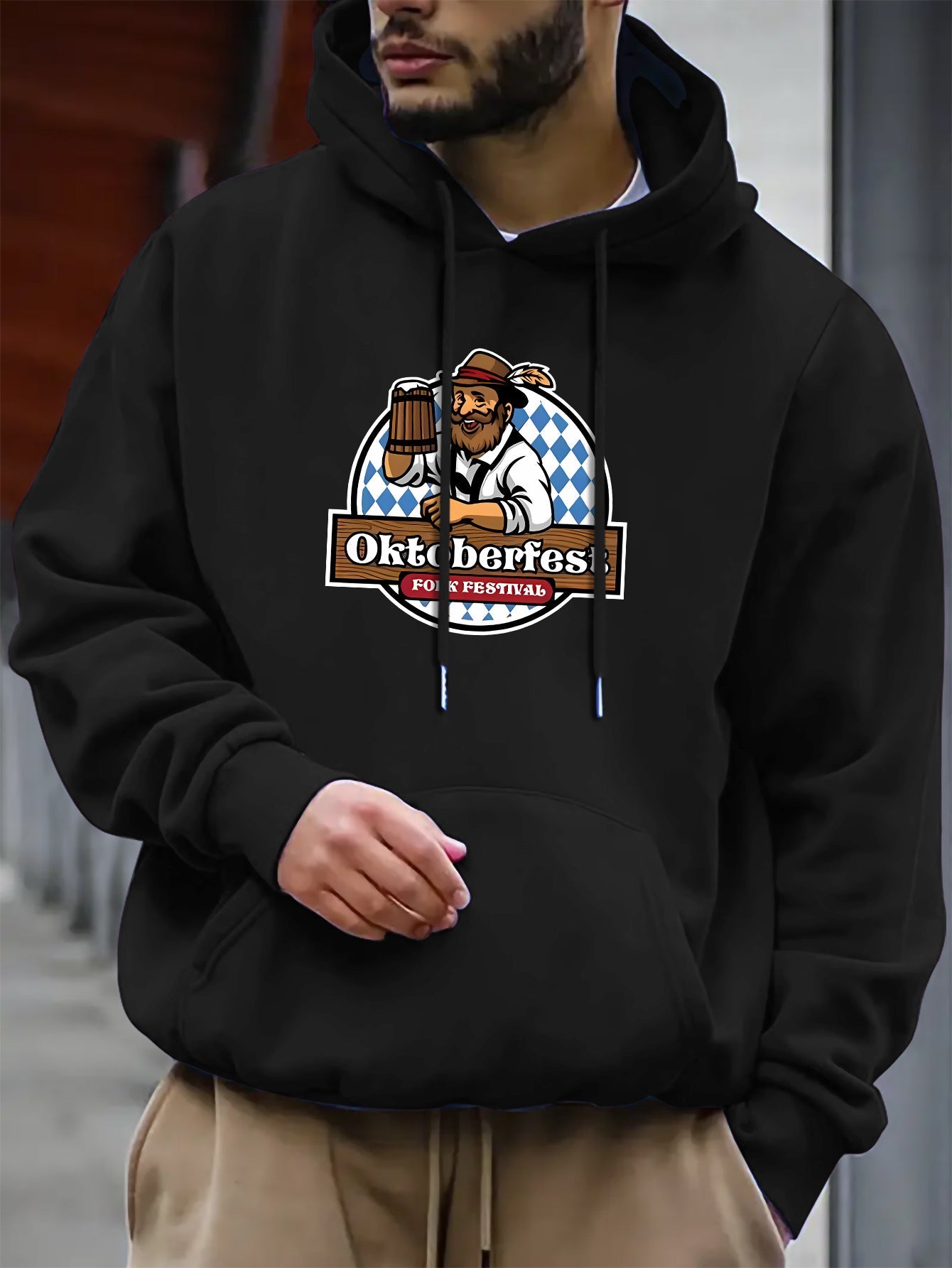 Bekväm herrhoodie – Thomas Oktoberfest 2025